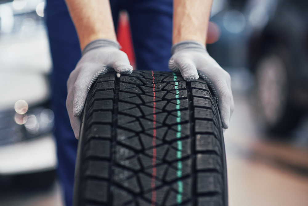 Tyres being fitted